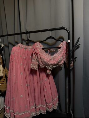 Embellished Pink Lehenga Choli Set. Size 34